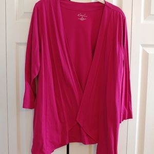 Kim Rogers fushia cardigan